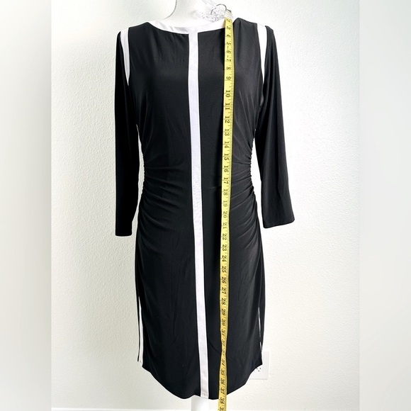 Ralph Lauren Long Sleeve Black and White Sheath Dress Size 10 - Picture 6 of 9